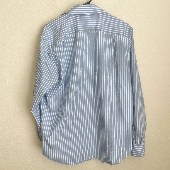 Nautica Shirt Mens Medium Blue Striped Button Up Cotton Long Sleeve Spring - Picture 7 of 10